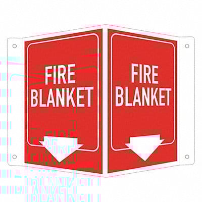 Fire Sign 6 in x 7 1/2 in Aluminum