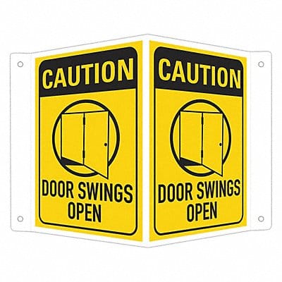 Safety Sign 6 in x 7 1/2 in Aluminum