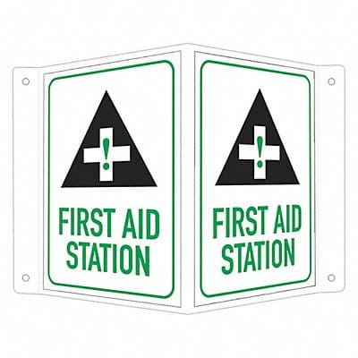 Safety Sign 6 in x 7 1/2 in Aluminum