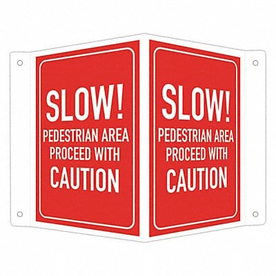 Safety Sign 6 in x 7 1/2 in Aluminum