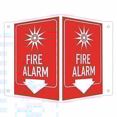 Fire Sign 6 in x 7 1/2 in Aluminum