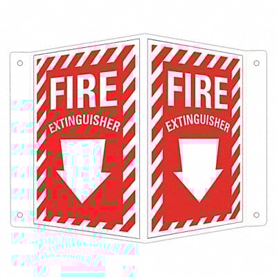Fire Extinguisher Sign 6x7 1/2in Alumin
