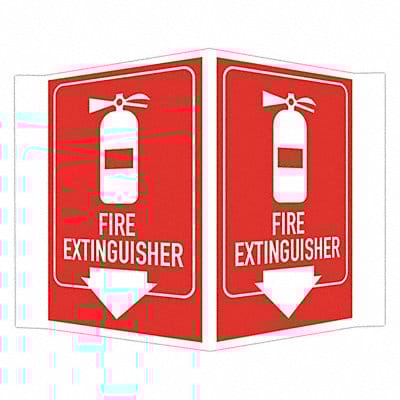 Fire Extinguisher Sign 6x7 1/2in Alumin