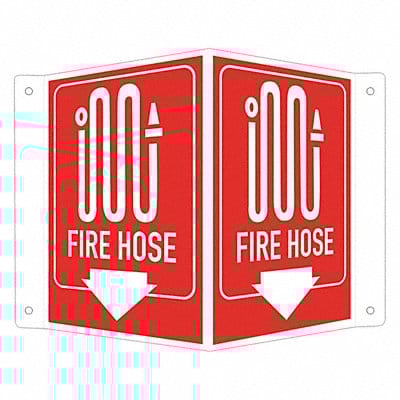 Fire Sign 6 in x 7 1/2 in Aluminum