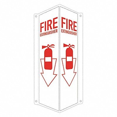 Fire Extinguisher Sign 18x8x3in Aluminum