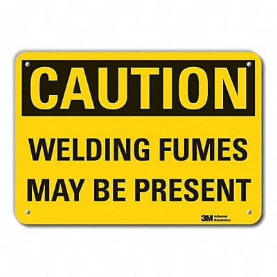 Caution Sign 7 in x 10 in Plastic