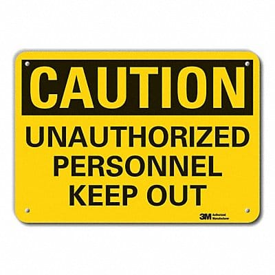Caution Sign 7 in x 10 in Plastic