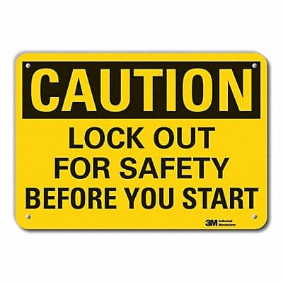 Caution Sign 7 in x 10 in Plastic