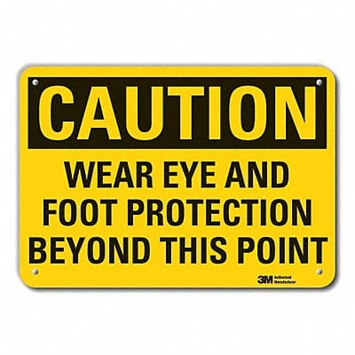 Caution Sign 7 inx10 in Plastic