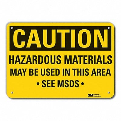 Caution Sign 7 in x 10 in Plastic