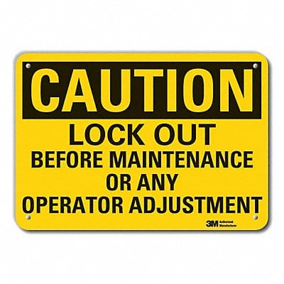 Caution Sign 7 in x 10 in Plastic