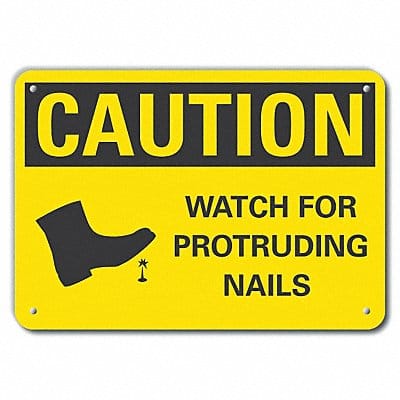 Caution Sign 7 in x 10 in Plastic