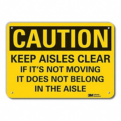 Caution Sign 7 in x 10 in Plastic