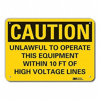 K3081 Caution Sign 7 in x 10 in Plastic