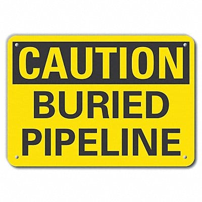 Caution Sign 7 in x 10 in Plastic