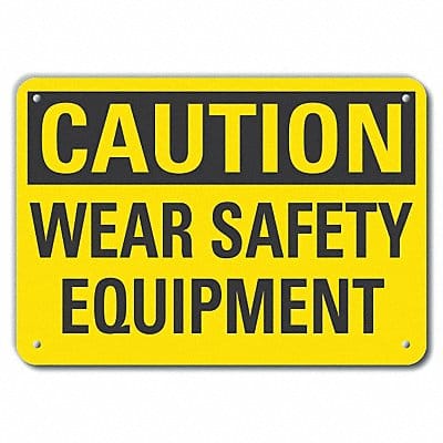 Caution Sign 7 in x 10 in Plastic