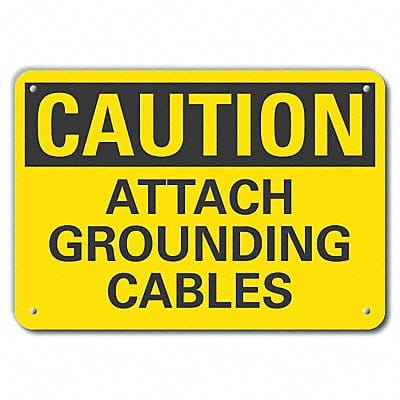 Caution Sign 7 in x 10 in Plastic