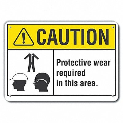 Caution Sign 7 in x 10 in Plastic
