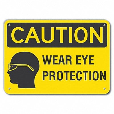 Caution Sign 7 in x 10 in Plastic