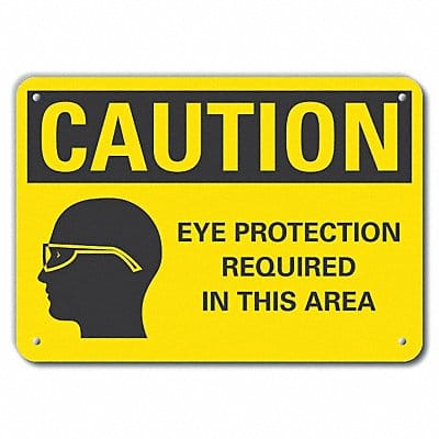 Caution Sign 7 in x 10 in Plastic
