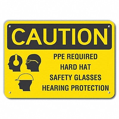 Caution Sign 7 in x 10 in Plastic