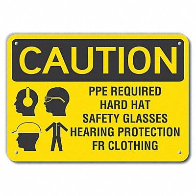 Caution Sign 7 in x 10 in Plastic