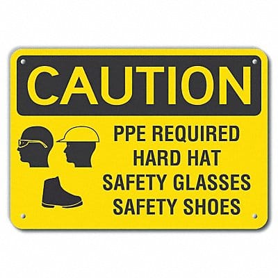 Caution Sign 7 inx10 in Plastic