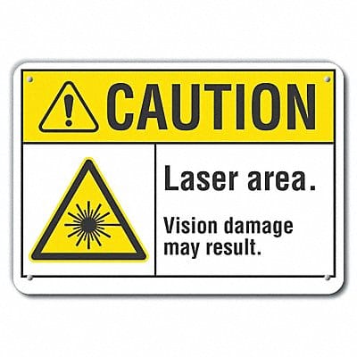 Caution Sign 7 in x 10 in Plastic