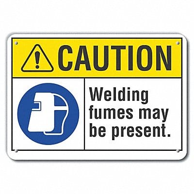 Caution Sign 7 in x 10 in Plastic