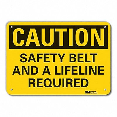 Caution Sign 10 in x 14 in Plastic