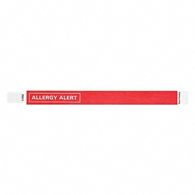ID Wristband Tyvek Allergy Alert PK500