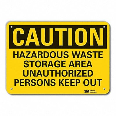 Caution Sign 7 in x 10 in Plastic