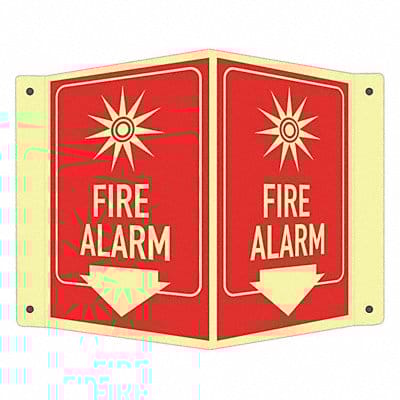 Fire Sign 6 in x 7 1/2 in Aluminum