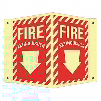 Fire Extinguisher Sign 6x7 1/2in Alumin