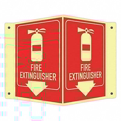Fire Extinguisher Sign 6x7 1/2in Alumin