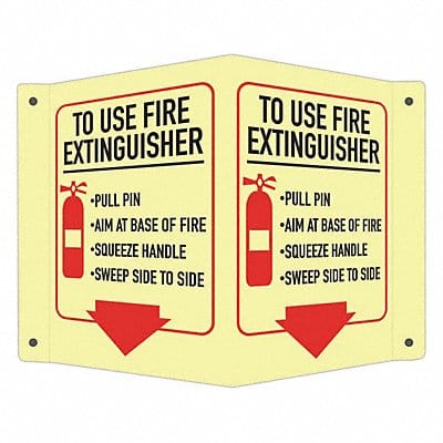 Fire Extinguisher Sign 6x7 1/2in Alumin