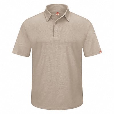 J2888 Short Sleeve Polo Sz M Tan Polyester