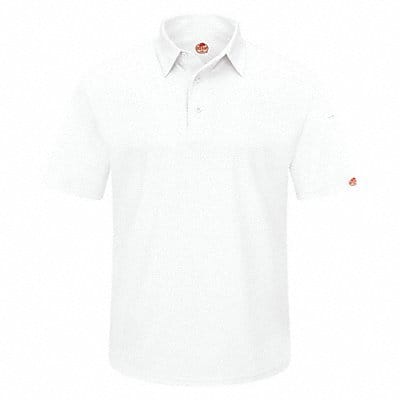 J2888 Short Sleeve Polo Sz 5XL White Polyester