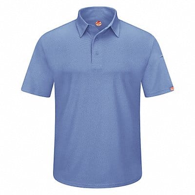 J2888 Short Sleeve Polo 5XL Med Blue Button