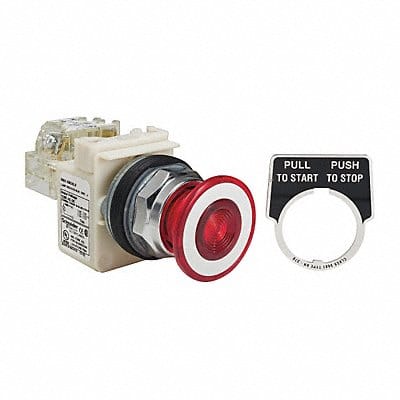 Illuminated Push Button 30mm 1NO/1NC Red