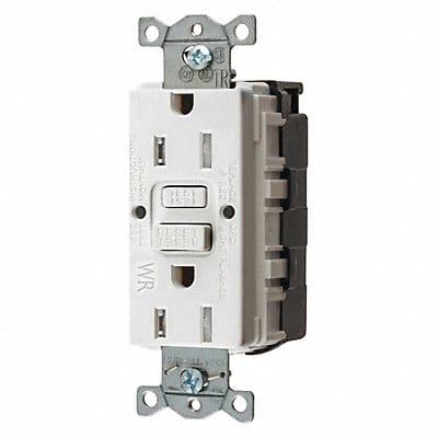 Recept Wht 15 A GFCI 2P3W Back Side 1PK