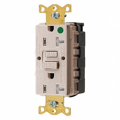 Recept Lt Almnd 20 A GFCI 2P3W Back 1PK