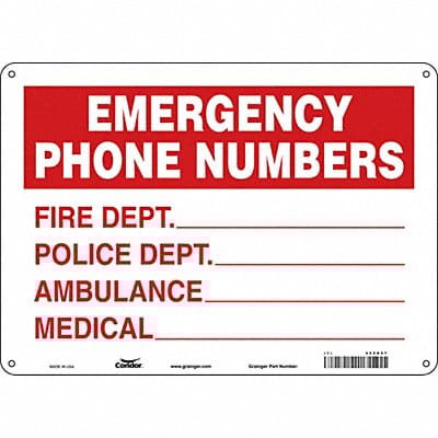 Safety Sign 10 in x 14 in Aluminum