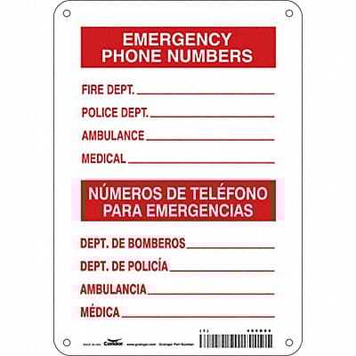 Safety Sign 10 in x 7 in Polyethylene