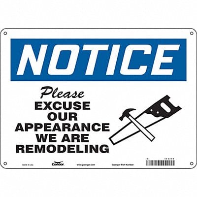 Safety Sign 10 in x 14 in Polyethylene