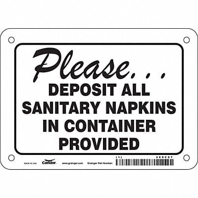 Safety Sign 5 in x 7 in Polyethylene