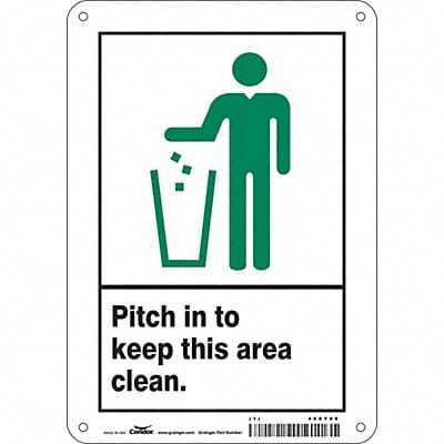 Safety Sign 10 in x 7 in Polyethylene