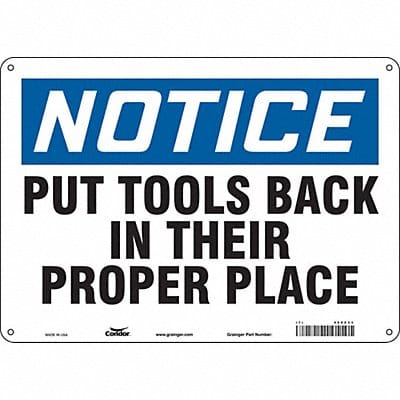 Safety Sign 10 in x 14 in Polyethylene