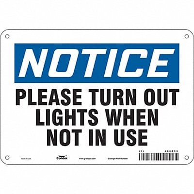 J9942 Safety Sign 7 in x 10 in Polyethylene