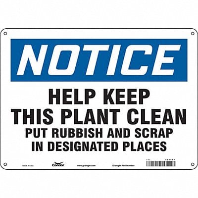 Safety Sign 10 in x 14 in Polyethylene